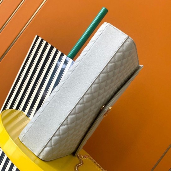 Miglior Falso Borsa grande Saint Laurent Envelope matelassé bianca Economiche Premium