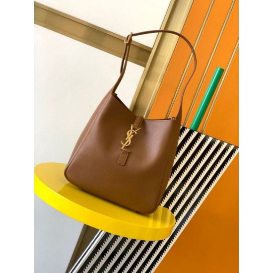 Replica perfetta Borsa hobo piccola Saint Laurent Le 5 À 7 Supple marrone Imitazione Outlet Online