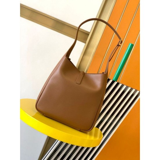 Replica perfetta Borsa hobo piccola Saint Laurent Le 5 À 7 Supple marrone Imitazione Outlet Online