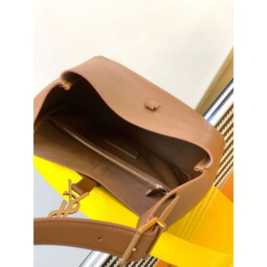 Replica perfetta Borsa hobo piccola Saint Laurent Le 5 À 7 Supple marrone Imitazione Outlet Online
