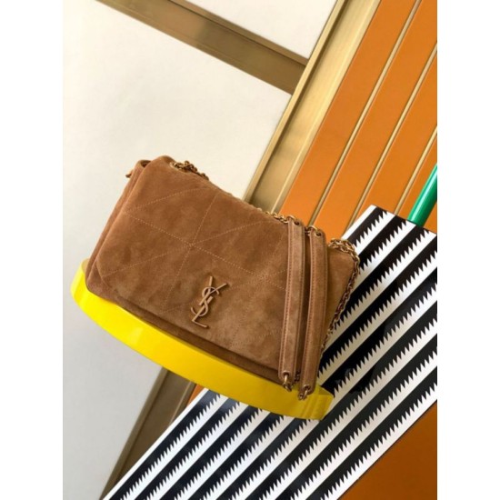 Perfette Qualità Repliche Saint Laurent Jamie 4.3 Piccolo Borsa Brown Suede Calfskin Imitazione