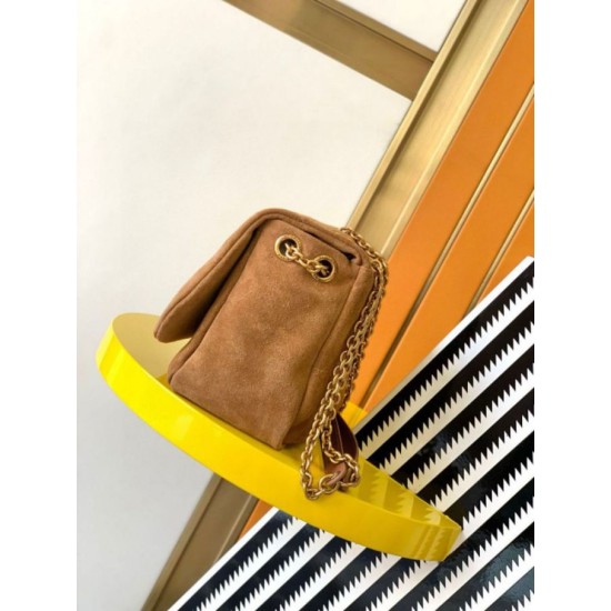 Perfette Qualità Repliche Saint Laurent Jamie 4.3 Piccolo Borsa Brown Suede Calfskin Imitazione