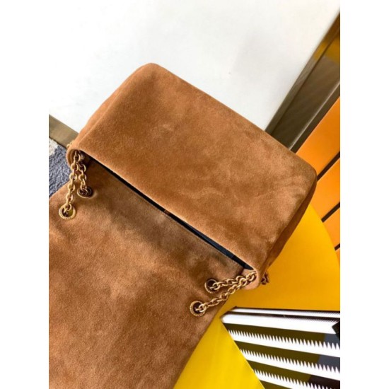 Perfette Qualità Repliche Saint Laurent Jamie 4.3 Piccolo Borsa Brown Suede Calfskin Imitazione