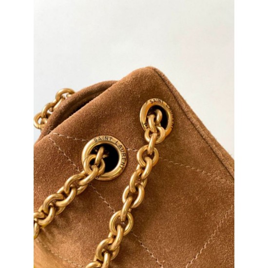 Perfette Qualità Repliche Saint Laurent Jamie 4.3 Piccolo Borsa Brown Suede Calfskin Imitazione