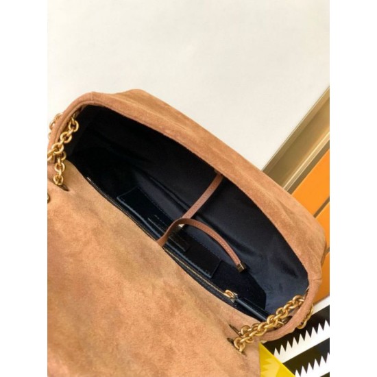 Perfette Qualità Repliche Saint Laurent Jamie 4.3 Piccolo Borsa Brown Suede Calfskin Imitazione