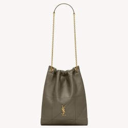 Perfette Qualità Repliche Borsa Saint Laurent Jamie 4.3 Pochon agnello verde kaki Imitazione