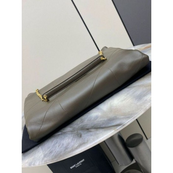 Perfette Qualità Repliche Borsa Saint Laurent Jamie 4.3 Pochon agnello verde kaki Imitazione
