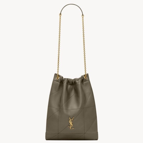 Perfette Qualità Repliche Borsa Saint Laurent Jamie 4.3 Pochon agnello verde kaki Imitazione