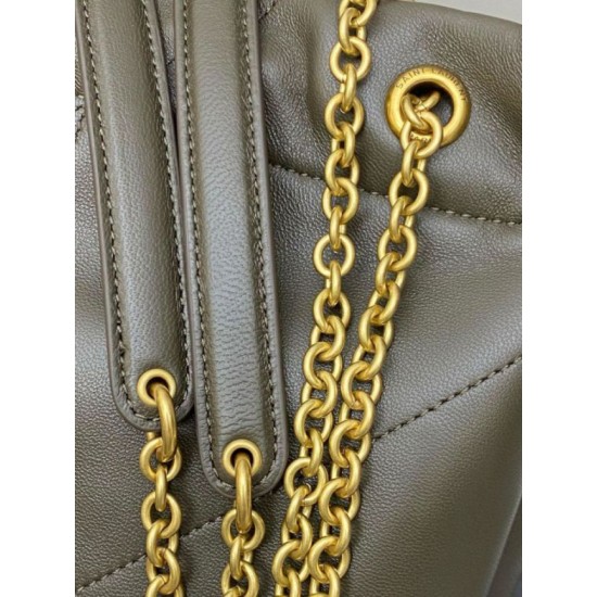 Perfette Qualità Repliche Borsa Saint Laurent Jamie 4.3 Pochon agnello verde kaki Imitazione