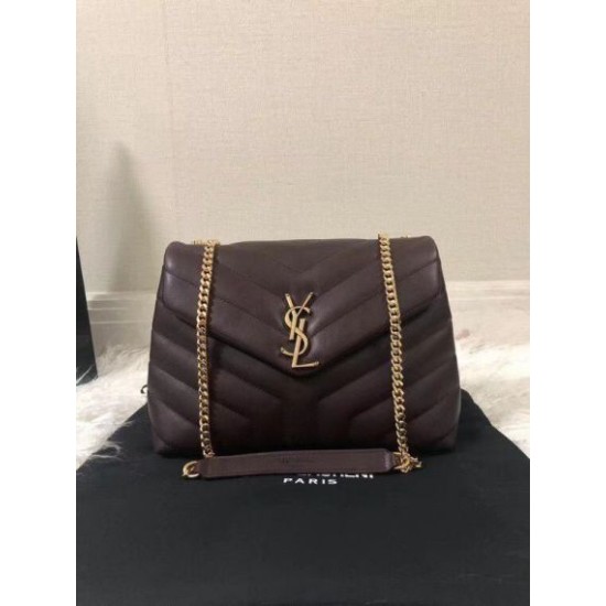 Migliore Repliche Borsa piccola Saint Laurent Loulou matelassé bordeaux Economiche Outlet Online