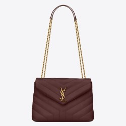 Migliore Repliche Borsa piccola Saint Laurent Loulou matelassé bordeaux Economiche Outlet Online