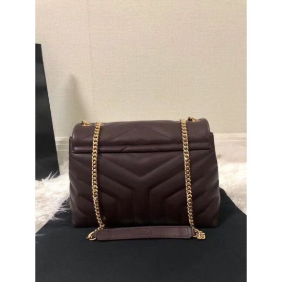 Migliore Repliche Borsa piccola Saint Laurent Loulou matelassé bordeaux Economiche Outlet Online