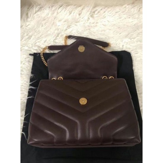 Migliore Repliche Borsa piccola Saint Laurent Loulou matelassé bordeaux Economiche Outlet Online