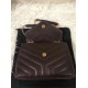 Migliore Repliche Borsa piccola Saint Laurent Loulou matelassé bordeaux Economiche Outlet Online