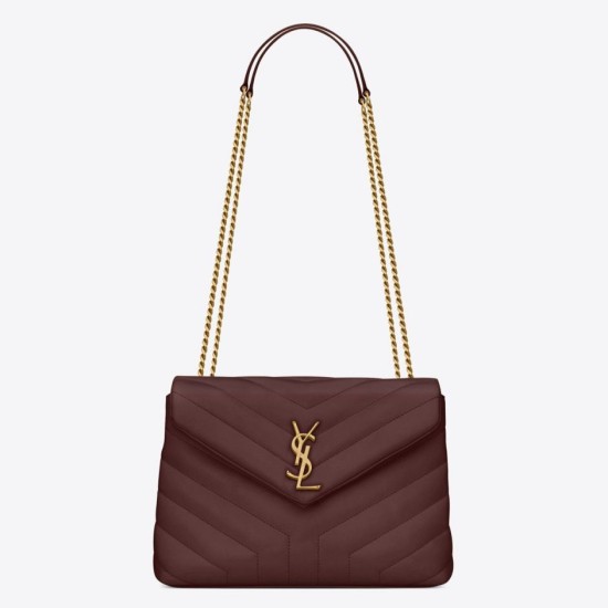 Migliore Repliche Borsa piccola Saint Laurent Loulou matelassé bordeaux Economiche Outlet Online
