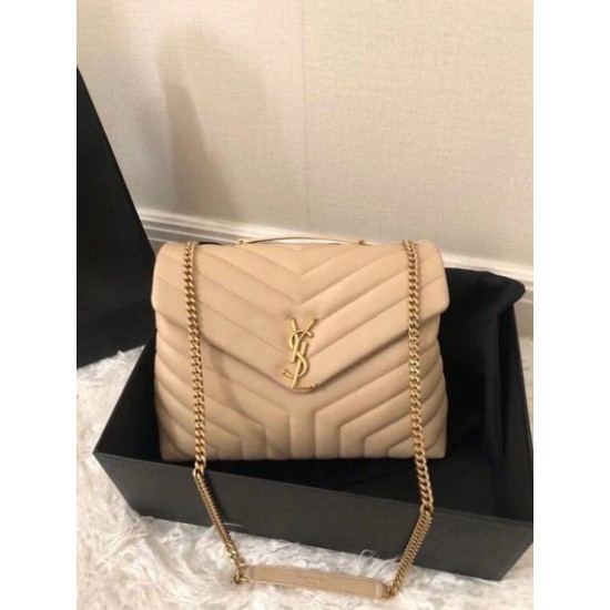 Perfette Qualità Repliche Borsa Saint Laurent Loulou media matelassé beige Imitazione
