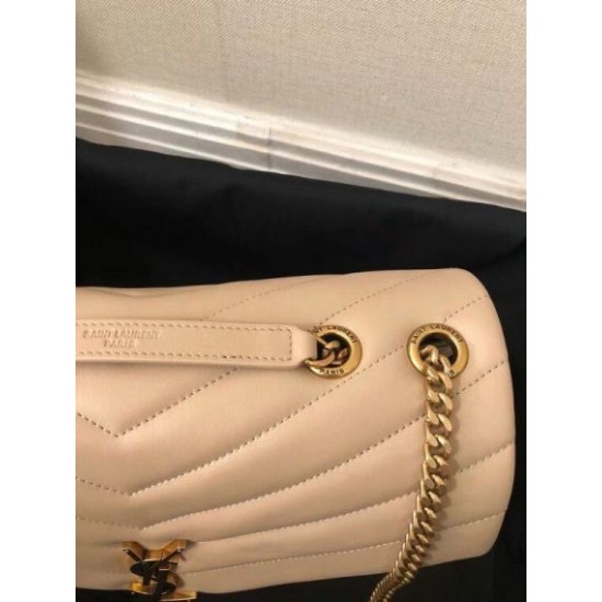 Perfette Qualità Repliche Borsa Saint Laurent Loulou media matelassé beige Imitazione