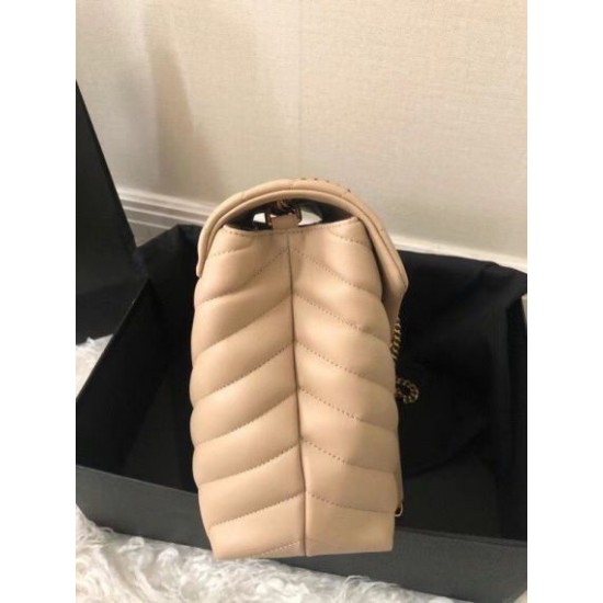 Perfette Qualità Repliche Borsa Saint Laurent Loulou media matelassé beige Imitazione