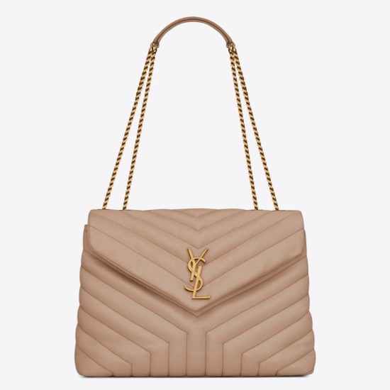 Perfette Qualità Repliche Borsa Saint Laurent Loulou media matelassé beige Imitazione