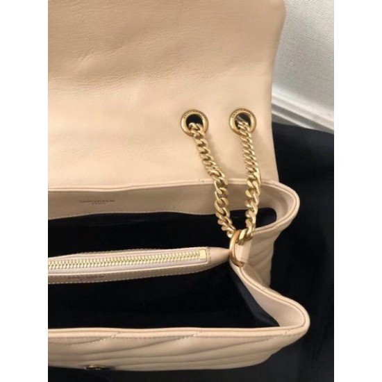 Perfette Qualità Repliche Borsa Saint Laurent Loulou media matelassé beige Imitazione