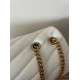 Migliore Repliche Borsa Saint Laurent Loulou media matelassé bianca Economiche Outlet Online
