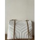 Migliore Repliche Borsa Saint Laurent Loulou media matelassé bianca Economiche Outlet Online