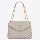 Migliore Repliche Borsa Saint Laurent Loulou media matelassé bianca Economiche Outlet Online