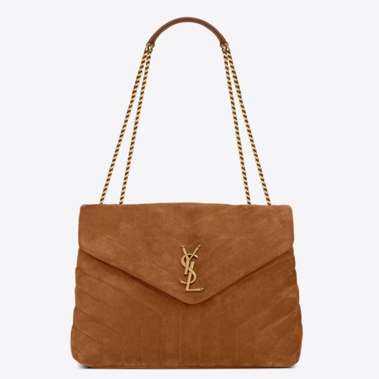 Repliche Borsa Saint Laurent Loulou media scamosciata marrone Imitazioni Premium Miglior Falso Borsa Saint Laurent Loulou media scamosciata marrone Economiche Premium