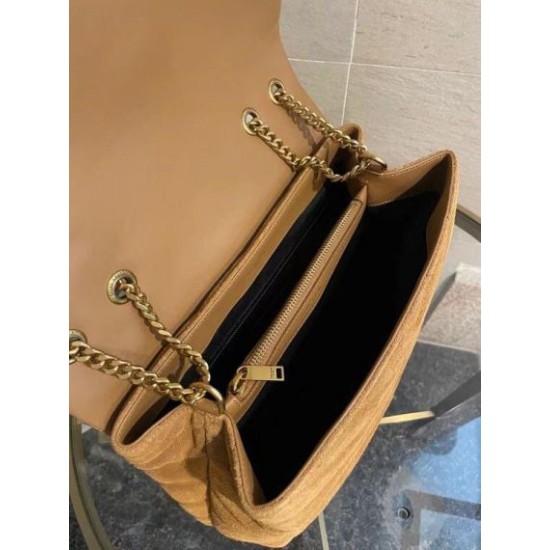 Repliche Borsa Saint Laurent Loulou media scamosciata marrone Imitazioni Premium Miglior Falso Borsa Saint Laurent Loulou media scamosciata marrone Economiche Premium