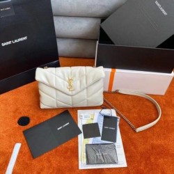 Perfette Qualità Repliche Borsa Saint Laurent Puffer Toy agnello bianca Imitazione