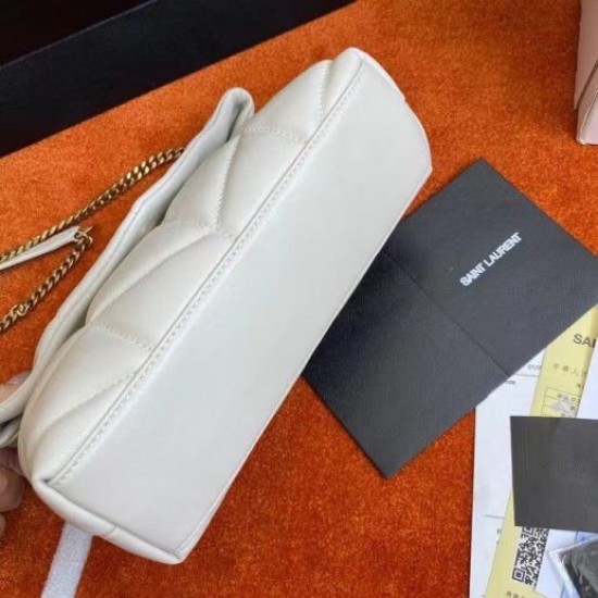 Perfette Qualità Repliche Borsa Saint Laurent Puffer Toy agnello bianca Imitazione