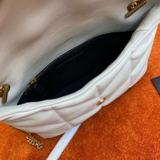 Perfette Qualità Repliche Borsa Saint Laurent Puffer Toy agnello bianca Imitazione