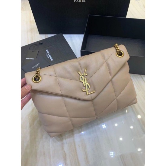 Perfette Qualità Repliche Borsa piccola Saint Laurent Borsa Loulou Puffer agnello beige Imitazione Miglior Falso Borsa piccola Saint Laurent Borsa Loulou Puffer agnello beige Economiche Premium