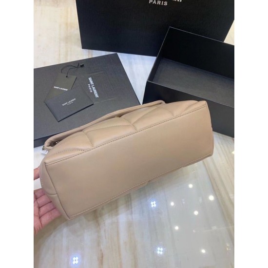 Perfette Qualità Repliche Borsa piccola Saint Laurent Borsa Loulou Puffer agnello beige Imitazione Miglior Falso Borsa piccola Saint Laurent Borsa Loulou Puffer agnello beige Economiche Premium