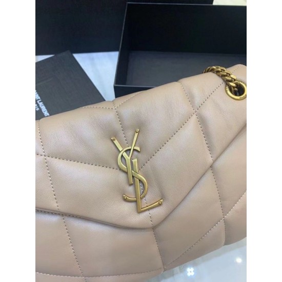 Perfette Qualità Repliche Borsa piccola Saint Laurent Borsa Loulou Puffer agnello beige Imitazione Miglior Falso Borsa piccola Saint Laurent Borsa Loulou Puffer agnello beige Economiche Premium