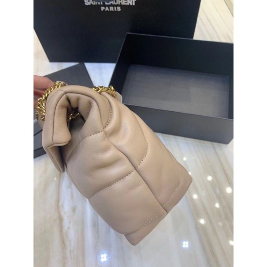 Perfette Qualità Repliche Borsa piccola Saint Laurent Borsa Loulou Puffer agnello beige Imitazione Miglior Falso Borsa piccola Saint Laurent Borsa Loulou Puffer agnello beige Economiche Premium