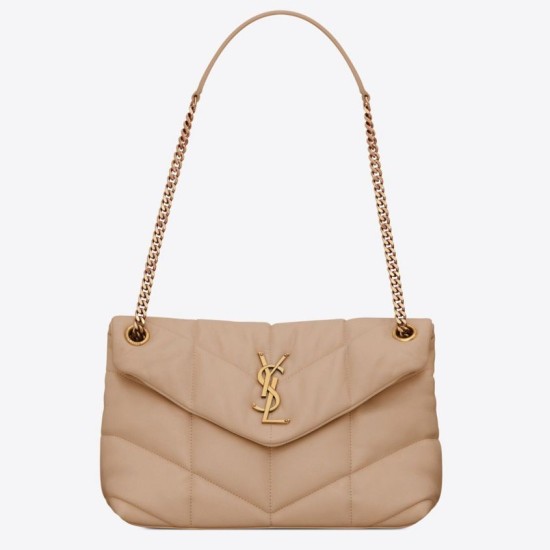 Perfette Qualità Repliche Borsa piccola Saint Laurent Borsa Loulou Puffer agnello beige Imitazione Miglior Falso Borsa piccola Saint Laurent Borsa Loulou Puffer agnello beige Economiche Premium