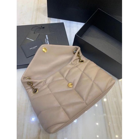 Perfette Qualità Repliche Borsa piccola Saint Laurent Borsa Loulou Puffer agnello beige Imitazione Miglior Falso Borsa piccola Saint Laurent Borsa Loulou Puffer agnello beige Economiche Premium
