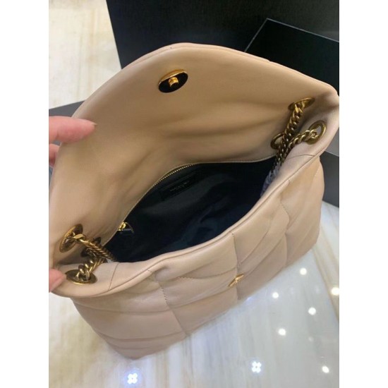 Perfette Qualità Repliche Borsa piccola Saint Laurent Borsa Loulou Puffer agnello beige Imitazione Miglior Falso Borsa piccola Saint Laurent Borsa Loulou Puffer agnello beige Economiche Premium