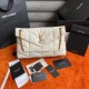 Replica perfetta Borsa media Saint Laurent Loulou Puffer agnello avorio Imitazione Outlet Online