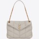 Replica perfetta Borsa media Saint Laurent Loulou Puffer agnello avorio Imitazione Outlet Online
