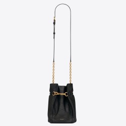 Migliore Repliche Borsa Saint Laurent Le Maillon Hook Bucket agnello nera Economiche Outlet Online