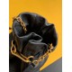 Migliore Repliche Borsa Saint Laurent Le Maillon Hook Bucket agnello nera Economiche Outlet Online