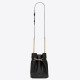 Migliore Repliche Borsa Saint Laurent Le Maillon Hook Bucket agnello nera Economiche Outlet Online