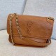 Miglior Falso Borsa Saint Laurent Niki media vitello marrone Economiche Premium
