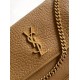 Migliore Repliche Borsa media Saint Laurent Niki a catena agnello martellata sughero scuro Economiche Outlet Online