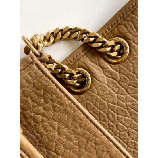 Migliore Repliche Borsa media Saint Laurent Niki a catena agnello martellata sughero scuro Economiche Outlet Online