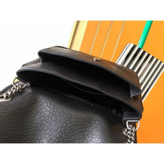 Miglior Falso Borsa media Saint Laurent Niki a catena agnello martellata nera Economiche Premium