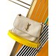 Migliore Repliche Borsa media Saint Laurent Niki a catena agnello martellata bianca Economiche Outlet Online