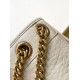 Migliore Repliche Borsa media Saint Laurent Niki a catena agnello martellata bianca Economiche Outlet Online